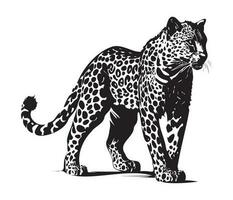 leopard, silhuetter leopard ansikte svg, svart och vit leopard vektor