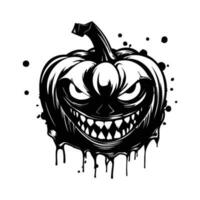 unheimlich Halloween Kürbis, Jack Ö' Laternen schwarz und Weiß Symbol. Kürbis skizzieren, Halloween Kürbis vektor