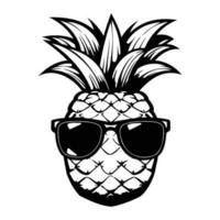 ananas bär solglasögon, sommar ananas vektor