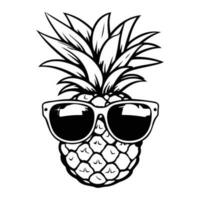 ananas bär solglasögon, sommar ananas vektor