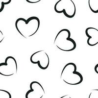 hand dragen hjärtan ikon sömlös mönster bakgrund. företag begrepp vektor illustration. kärlek skiss klotter hjärta symbol mönster.