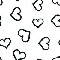 Hand gezeichnet Herzen Symbol nahtlos Muster Hintergrund. Geschäft Konzept Vektor Illustration. Liebe skizzieren Gekritzel Herz Symbol Muster.