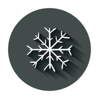 Hand gezeichnet Schneeflocke Vektor Symbol. Schnee Flocke skizzieren Gekritzel Illustration mit lange Schatten. handgemalt Winter Weihnachten Konzept.
