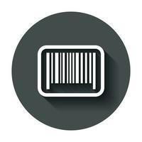 Barcode Produkt Verteilung Symbol. Vektor Illustration mit lange Schatten. Geschäft Konzept Barcode Piktogramm.