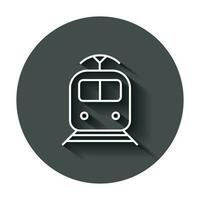 tåg transport ikon. vektor illustration med lång skugga. företag begrepp tåg piktogram.