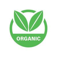 organisk märka bricka vektor ikon i platt stil. eco bio produkt stämpel illustration på vit isolerat bakgrund. eco naturlig mat begrepp.