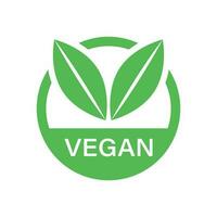 vegan märka bricka vektor ikon i platt stil. vegetarian stämpel illustration på vit isolerat bakgrund. eco naturlig mat begrepp.