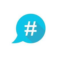 hashtag vektor ikon i platt stil. social media marknadsföring illustration på vit isolerat bakgrund. hashtag nätverk begrepp.