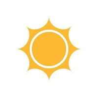 Sonne Vektor Symbol. Sommer- Sonnenschein Illustration auf Weiß isoliert Hintergrund. Sonne Sonnenlicht Konzept.