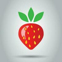 jordgubb frukt tecken vektor ikon. mogen bär illustration. företag begrepp enkel platt piktogram.