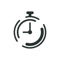 Uhr Timer Symbol im eben Stil. Zeit Alarm Illustration auf Weiß isoliert Hintergrund. Stoppuhr Uhr Geschäft Konzept. vektor