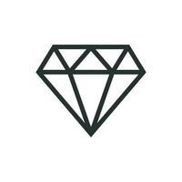 Diamant Juwel Juwel Vektor Symbol im eben Stil. Diamant Edelstein Illustration auf Weiß isoliert Hintergrund. Schmuck brillant Konzept.