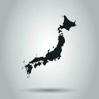 Japan Karte Symbol. eben Vektor Illustration. Japan Zeichen Symbol mit Schatten auf Weiß Hintergrund.
