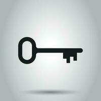 Schlüssel Vektor Symbol. Schlüssel eben Illustration.