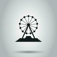Ferris Rad Karussell im Park Symbol. Vektor Illustration auf isoliert Hintergrund. Geschäft Konzept Amüsement Reiten Piktogramm.