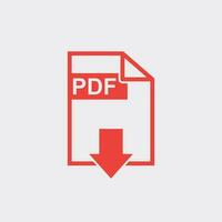 pdf herunterladen Vektor Symbol. einfach eben Piktogramm zum Geschäft, Marketing, Internet Konzept. Vektor Illustration auf Weiß Hintergrund.