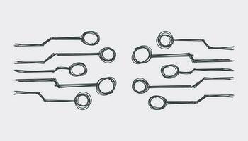 Hand gezeichnet Schaltkreis Tafel Symbol. Gekritzel skizzieren Technologie planen Symbol eben Vektor Illustration auf Weiß Hintergrund.