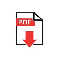 pdf herunterladen Vektor Symbol. einfach eben Piktogramm zum Geschäft, Marketing, Internet Konzept. Vektor Illustration auf Weiß Hintergrund.