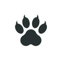 Pfote drucken Symbol Vektor Illustration isoliert auf Weiß Hintergrund. Hund, Katze, Bär Pfote Symbol eben Piktogramm.