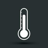 termometer ikon. mål platt vektor illustration isolerat på svart bakgrund.