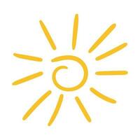 hand dragen Sol ikon. vektor illustration isolerat på vit bakgrund.