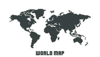 prickad tom svart värld Karta isolerat på vit bakgrund. värld Karta vektor mall för hemsida, infografik, design. platt jord värld Karta med runda prickar illustration.