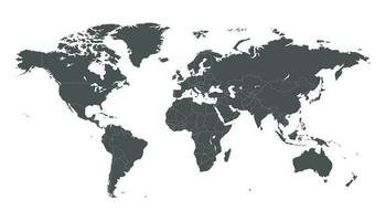 tom grå politisk värld Karta isolerat på vit bakgrund. världskarta vektor mall för hemsida, infografik, design. platt jord värld Karta illustration.