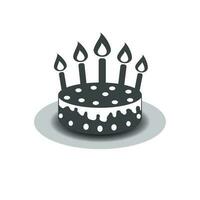 Geburtstag Kuchen mit Verbrennung Kerzen Piktogramm Symbol. einfach Piktogramm zum Feier, Marketing, Internet Konzept auf Weiß Hintergrund. modisch modern Vektor Symbol zum Netz Seite? ˅ Design oder Handy, Mobiltelefon App