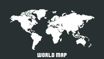 gepunktet leer Weiß Welt Karte isoliert auf schwarz Hintergrund. Welt Karte Vektor Vorlage zum Webseite, Infografiken, Design. eben Erde Welt Karte mit runden Punkte Illustration.