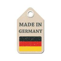 hänga märka tillverkad i Tyskland med flagga. vektor illustration