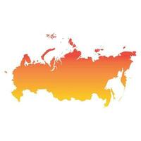 Russland, Russisch Föderation Karte. bunt Orange Vektor Illustration