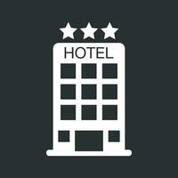 Hotel Symbol isoliert auf schwarz Hintergrund. einfach eben Piktogramm zum Geschäft, Marketing, Internet Konzept. modisch modern Vektor Symbol zum Netz Seite? ˅ Design oder Handy, Mobiltelefon App.