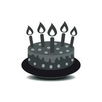 födelsedag kaka med brinnande ljus piktogram ikon. enkel piktogram för firande, marknadsföring, internet begrepp på vit bakgrund. trendig modern vektor symbol för webb webbplats design eller mobil app