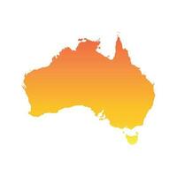Australien Karta. färgrik orange vektor illustration