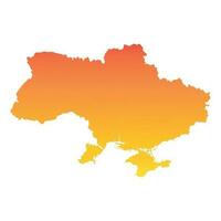 ukraina Karta. färgrik orange vektor illustration