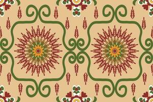 nahtlos Stoff Muster geschmückt mit traditionell .Design zum Hintergrund, Teppich, Hintergrund, Kleidung, Verpackung, Batik, Stoff, Vektor. vektor
