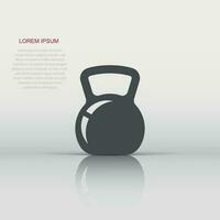 Kettlebell-Symbol im flachen Stil. Langhantel-Sportgeräte-Vektorillustration auf weißem, isoliertem Hintergrund. Hantel Geschäftskonzept. vektor