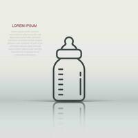 Babyflaschen-Symbol im flachen Stil. Milchbehälter-Vektorillustration auf weißem isoliertem Hintergrund. Glas Geschäftskonzept trinken. vektor