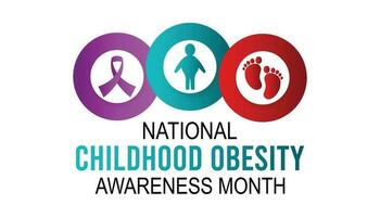 Kindheit Fettleibigkeit Bewusstsein Monat beobachtete jeder Jahr während September . Vektor Illustration auf das Thema von .