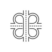 Autobahn Straße Linie Symbol von Kreuzung Austausch vektor