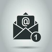 Mail Briefumschlag Symbol im eben Stil. Email Botschaft Vektor Illustration auf Weiß Hintergrund. Briefkasten Email Geschäft Konzept.