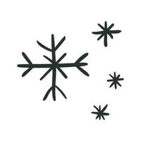 Hand gezeichnet Schneeflocke Vektor Symbol. Schnee Flocke skizzieren Gekritzel Illustration. handgemalt Winter Weihnachten Konzept.