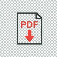 pdf Symbol auf isoliert Hintergrund vektor