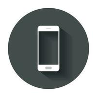 Smartphone Symbol. Telefon Vektor Illustration mit lange Schatten.