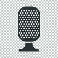 mikrofon ikon i platt stil. mic utsända vektor illustration på isolerat bakgrund. mikrofon mikrofon Tal företag begrepp.
