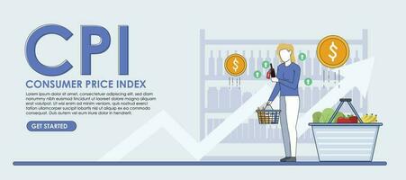 Verbraucher Preis Index modern eben Vektor