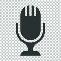 mikrofon ikon i platt stil. mic utsända vektor illustration på isolerat bakgrund. mikrofon mikrofon Tal företag begrepp.