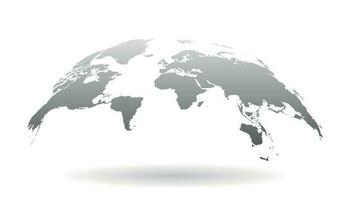 Erde Planet Symbol im eben Stil. 3d Welt Karte Vektor Illustration auf Weiß isoliert Hintergrund. global Kommunikation Geschäft Konzept.