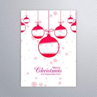 Schönes Plakat von Schneeflocken mit abstraktem Weihnachtsball desi vektor