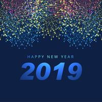 Celebration 2019 färgglatt lyckligt nytt år bakgrund vektor